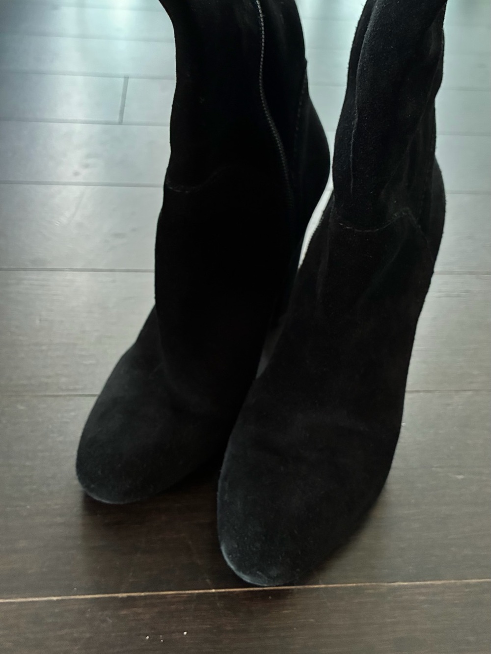 Black suede over the knee boots - Picture 3 of 10
